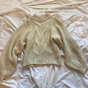 Buttercream knit mock turtleneck sweater